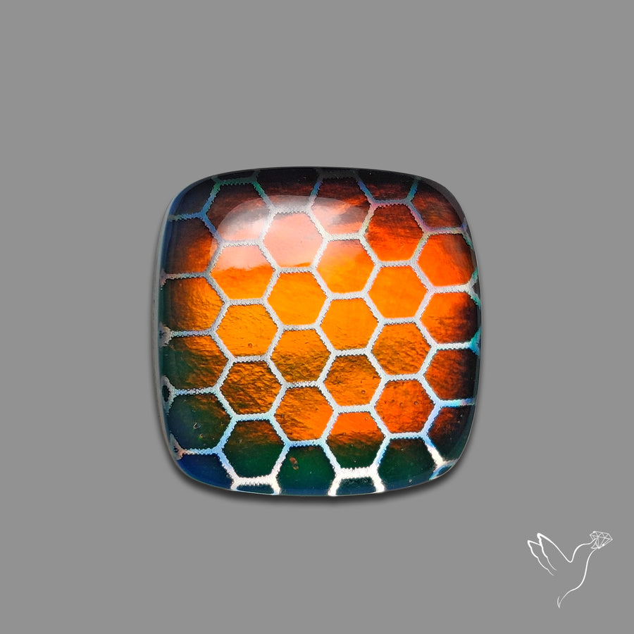 Aurora Opal Honeycomb Inlay Doublet