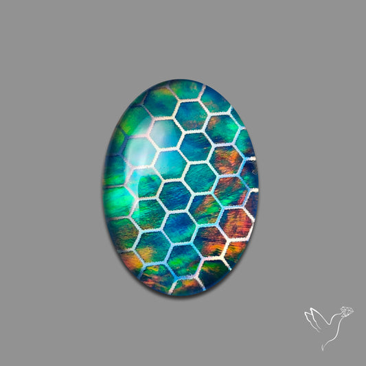 Buy Aurora Opal Honeycomb Inlay Doublet N46629 Online at GemstonesForSale