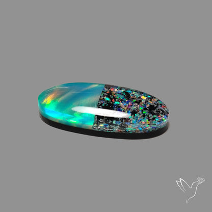 Aurora Opal Crushed Opal Inlay Doublet