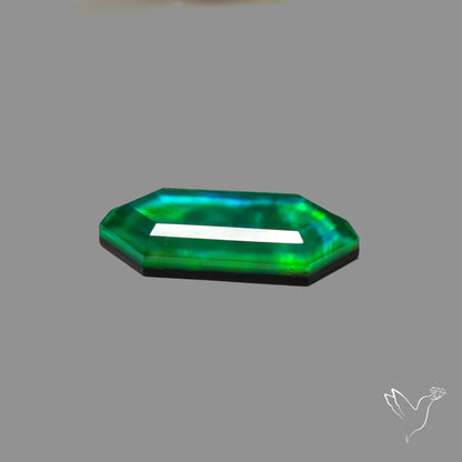 Step Cut Aurora Opal Doublet