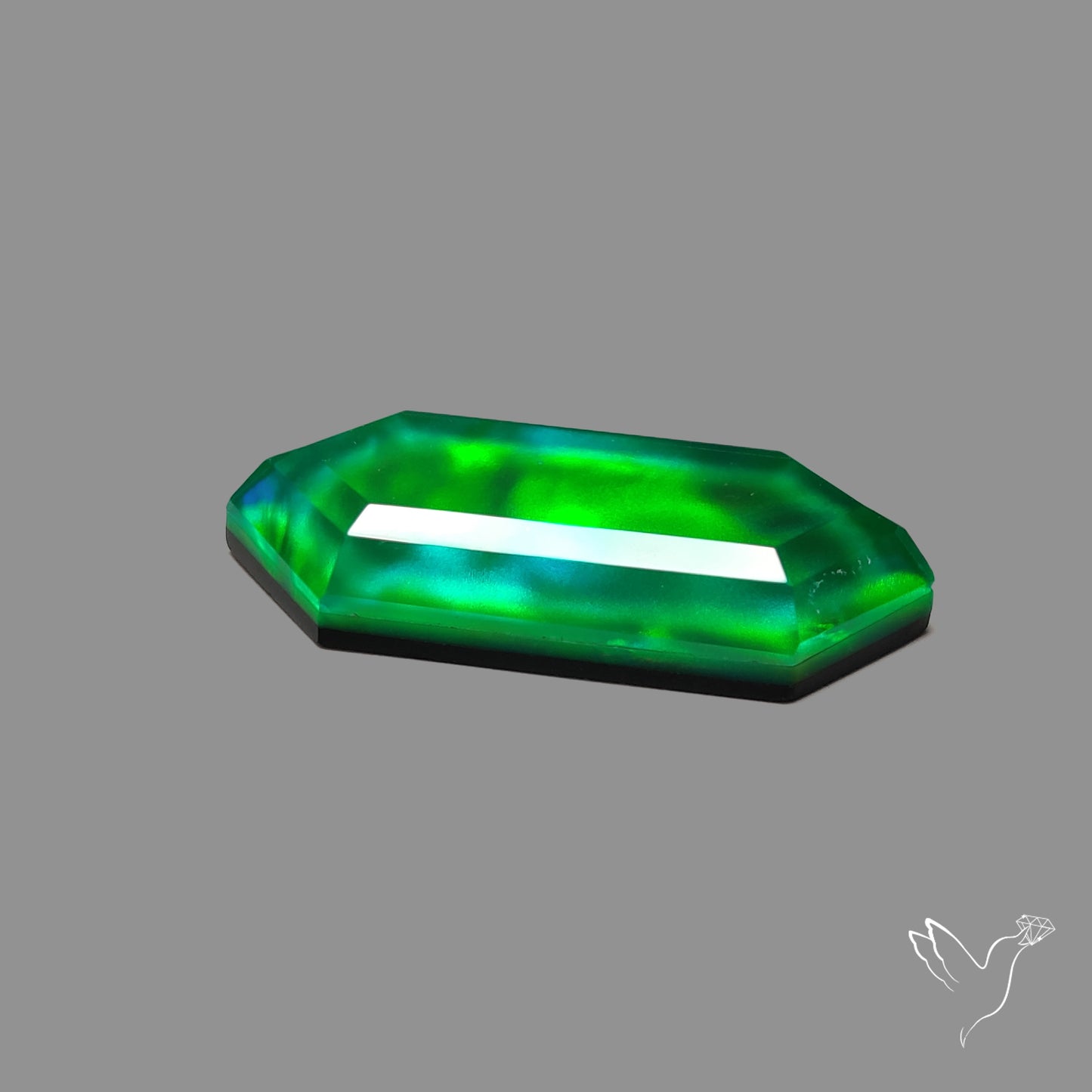 Step Cut Aurora Opal Doublet