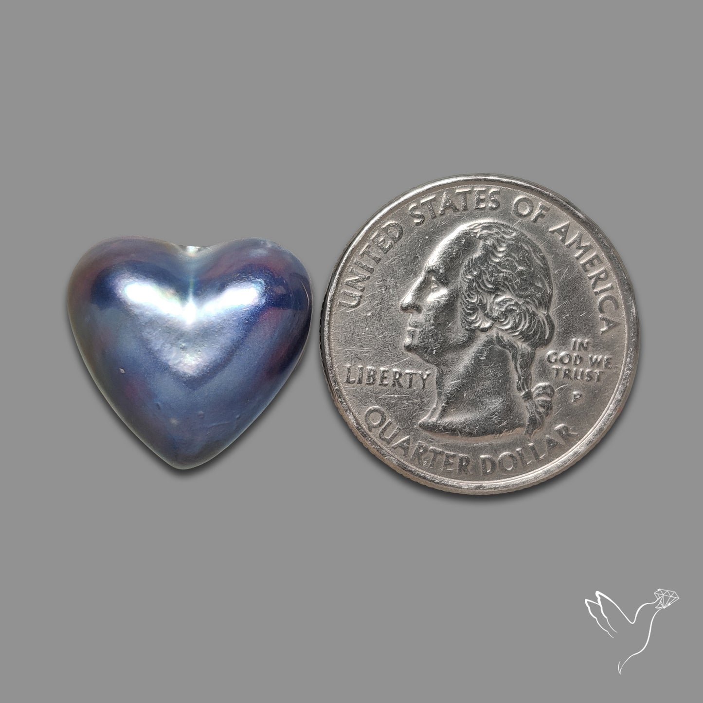 Coated Pearl Heart Carving