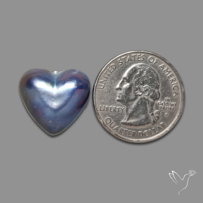 Coated Pearl Heart Carving