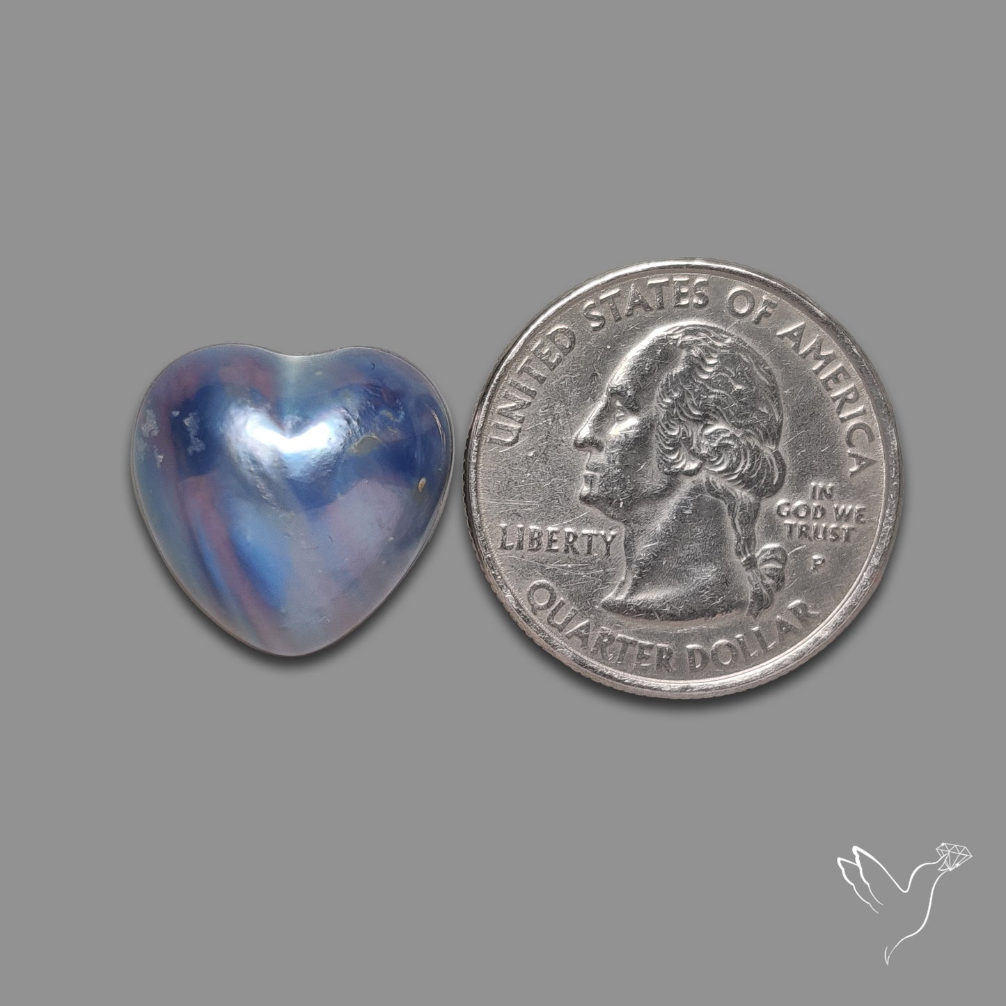 Coated Pearl Heart Carving