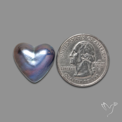 Coated Pearl Heart Carving