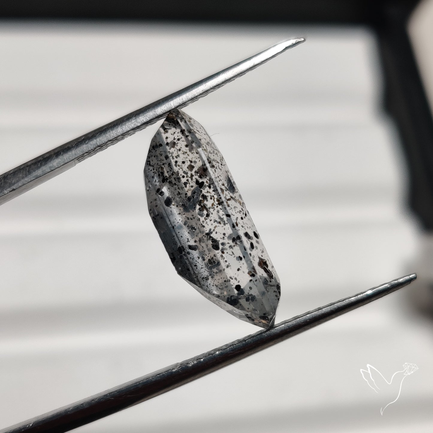 Faceted Diopside In Quartz Gemstone