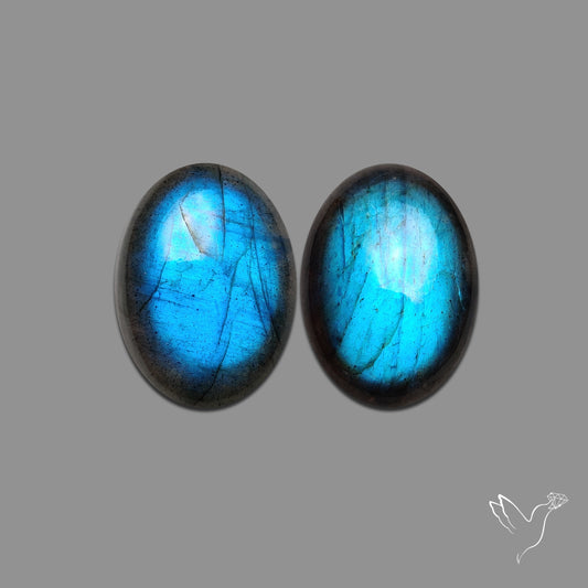Buy Deep Blue Labradorites Pair N46660 Online at GemstonesForSale