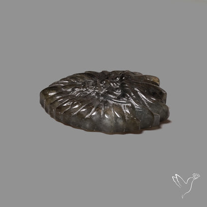 Purple Labradorites Demon Face Carving Precision Handcarved