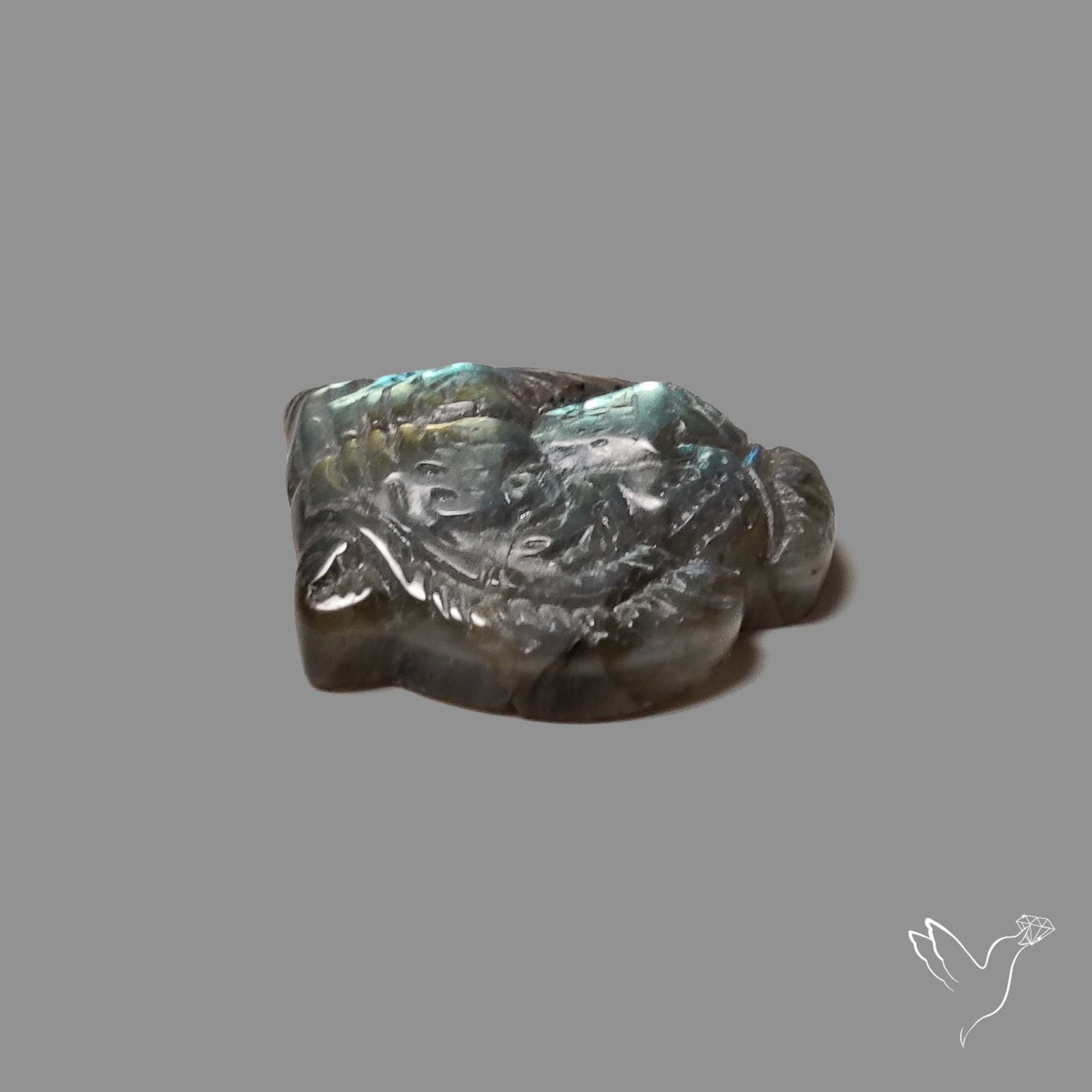 Golden Labradorites Lion Face Carving Precision Handcarved