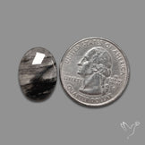 Rose Cut Black Diopside in Quartz