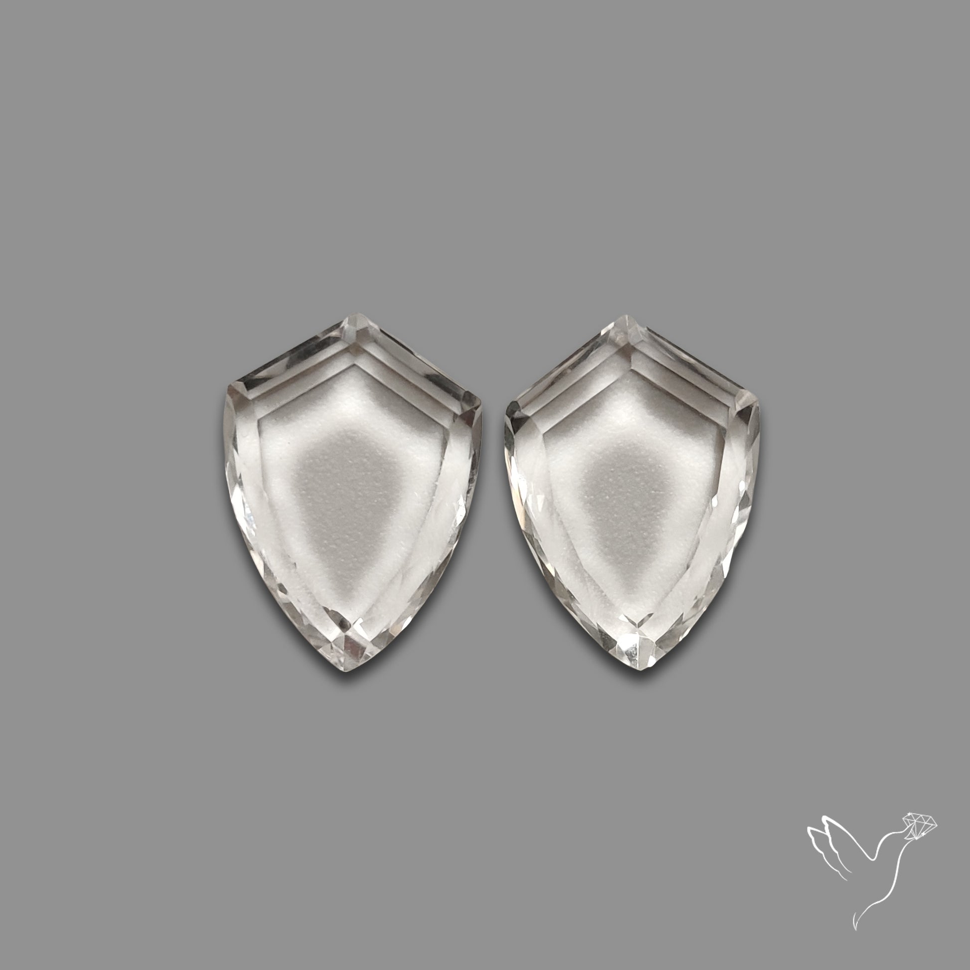Buy Portrait Cut Himalayan Clear Quartz Pair N46718 Online at GemstonesForSale
