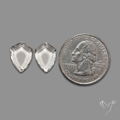 Portrait Cut Himalayan Clear Quartz Pair