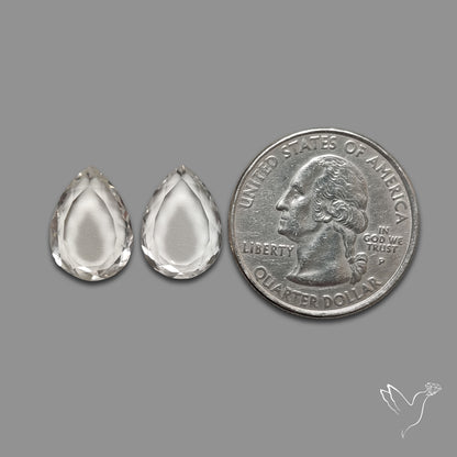 Portrait Cut Himalayan Clear Quartz Pair