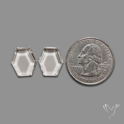 Portrait Cut Himalayan Clear Quartz Pair