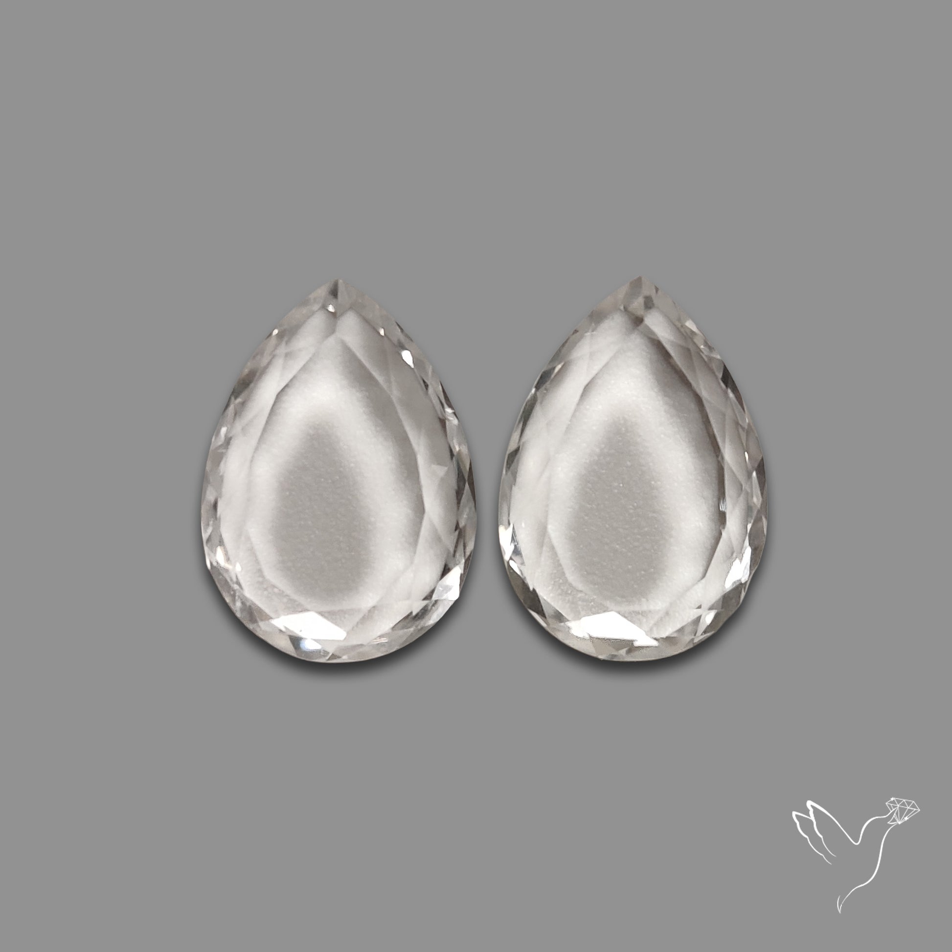 Buy Portrait Cut Himalayan Clear Quartz Pair N46732 Online at GemstonesForSale