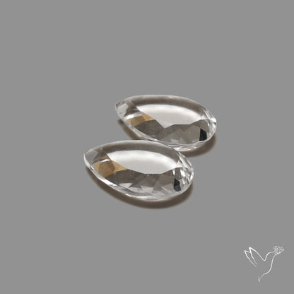 Portrait Cut Himalayan Clear Quartz Pair
