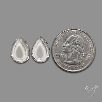 Portrait Cut Himalayan Clear Quartz Pair