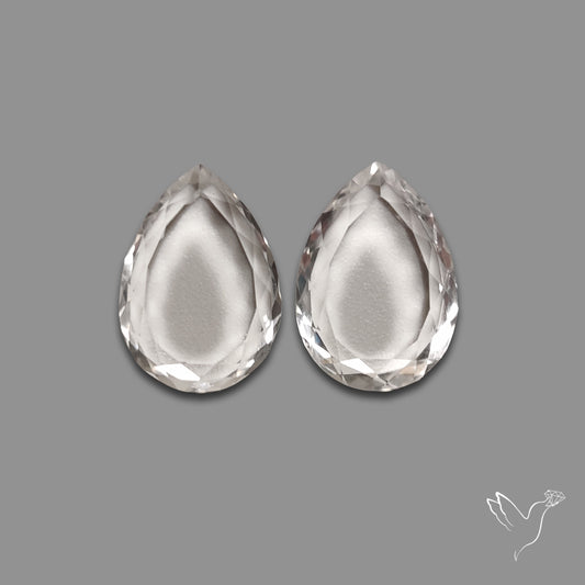 Buy Portrait Cut Himalayan Clear Quartz Pair N46734 Online at GemstonesForSale