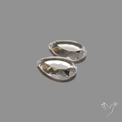 Portrait Cut Himalayan Clear Quartz Pair