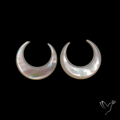 Buy Mother Of Pearl Horn Crescents Pair White N46737 Online at GemstonesForSale