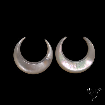 Buy Mother Of Pearl Horn Crescents Pair White N46740 Online at GemstonesForSale