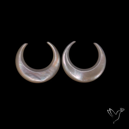 Buy Mother Of Pearl Horn Crescents Pair White N46742 Online at GemstonesForSale