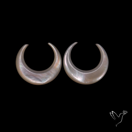 Buy Mother Of Pearl Horn Crescents Pair White N46742 Online at GemstonesForSale