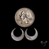 Mother Of Pearl Horn Crescents Pair White
