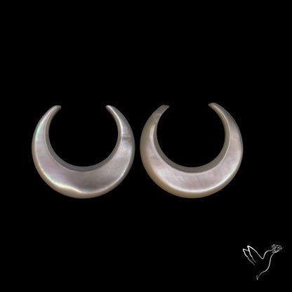 Buy Mother Of Pearl Horn Crescents Pair White N46744 Online at GemstonesForSale