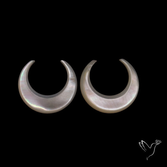 Buy Mother Of Pearl Horn Crescents Pair White N46744 Online at GemstonesForSale