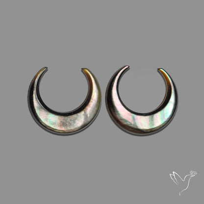 Buy Tahitian Black Mother Of Pearl Crescents Pair N46747 Online at GemstonesForSale