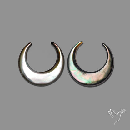 Buy Tahitian Black Mother Of Pearl Crescents Pair N46748 Online at GemstonesForSale