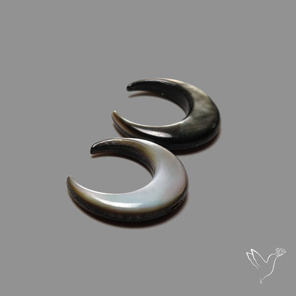 Tahitian Black Mother Of Pearl Crescents Pair