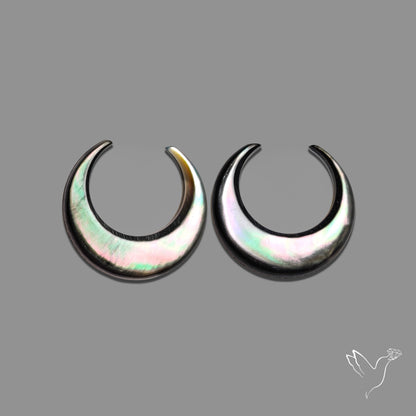Buy Tahitian Black Mother Of Pearl Crescents Pair N46749 Online at GemstonesForSale