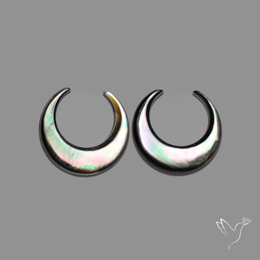 Buy Tahitian Black Mother Of Pearl Crescents Pair N46749 Online at GemstonesForSale
