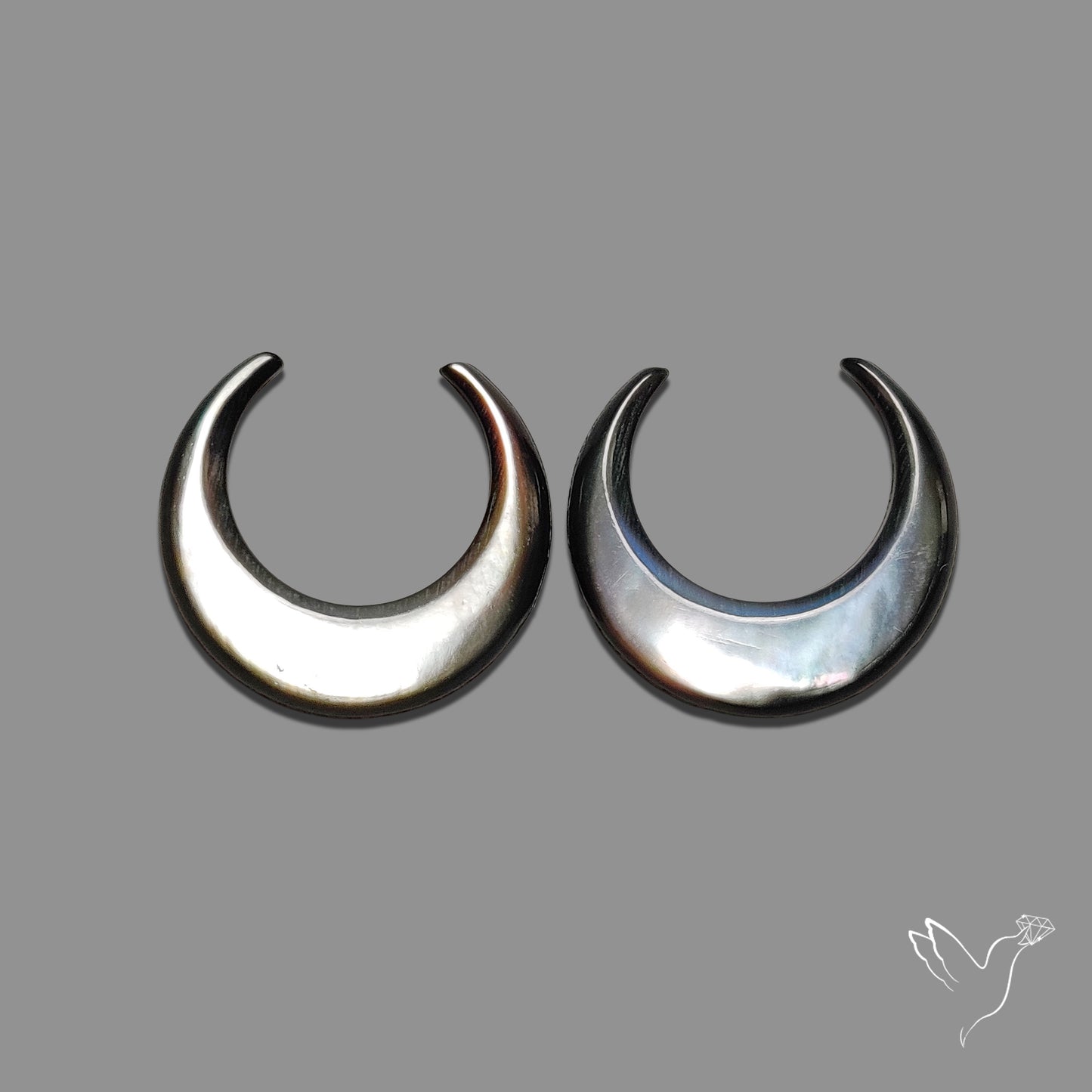 Buy Tahitian Black Mother Of Pearl Crescents Pair N46750 Online at GemstonesForSale