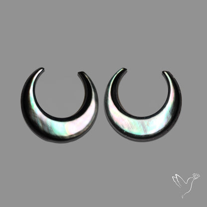 Buy Tahitian Black Mother Of Pearl Crescents Pair N46751 Online at GemstonesForSale