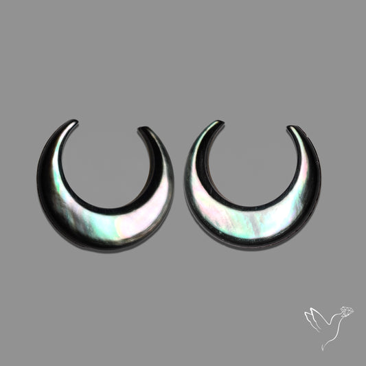 Buy Tahitian Black Mother Of Pearl Crescents Pair N46751 Online at GemstonesForSale