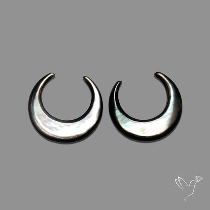 Buy Tahitian Black Mother Of Pearl Crescents Pair N46752 Online at GemstonesForSale