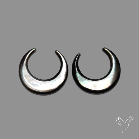 Buy Tahitian Black Mother Of Pearl Crescents Pair N46752 Online at GemstonesForSale