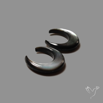 Tahitian Black Mother Of Pearl Crescents Pair