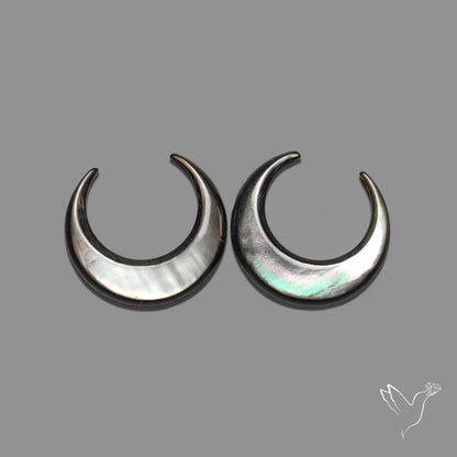 Buy Tahitian Black Mother Of Pearl Crescents Pair N46753 Online at GemstonesForSale