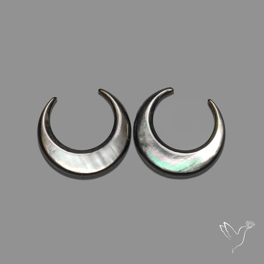 Buy Tahitian Black Mother Of Pearl Crescents Pair N46753 Online at GemstonesForSale