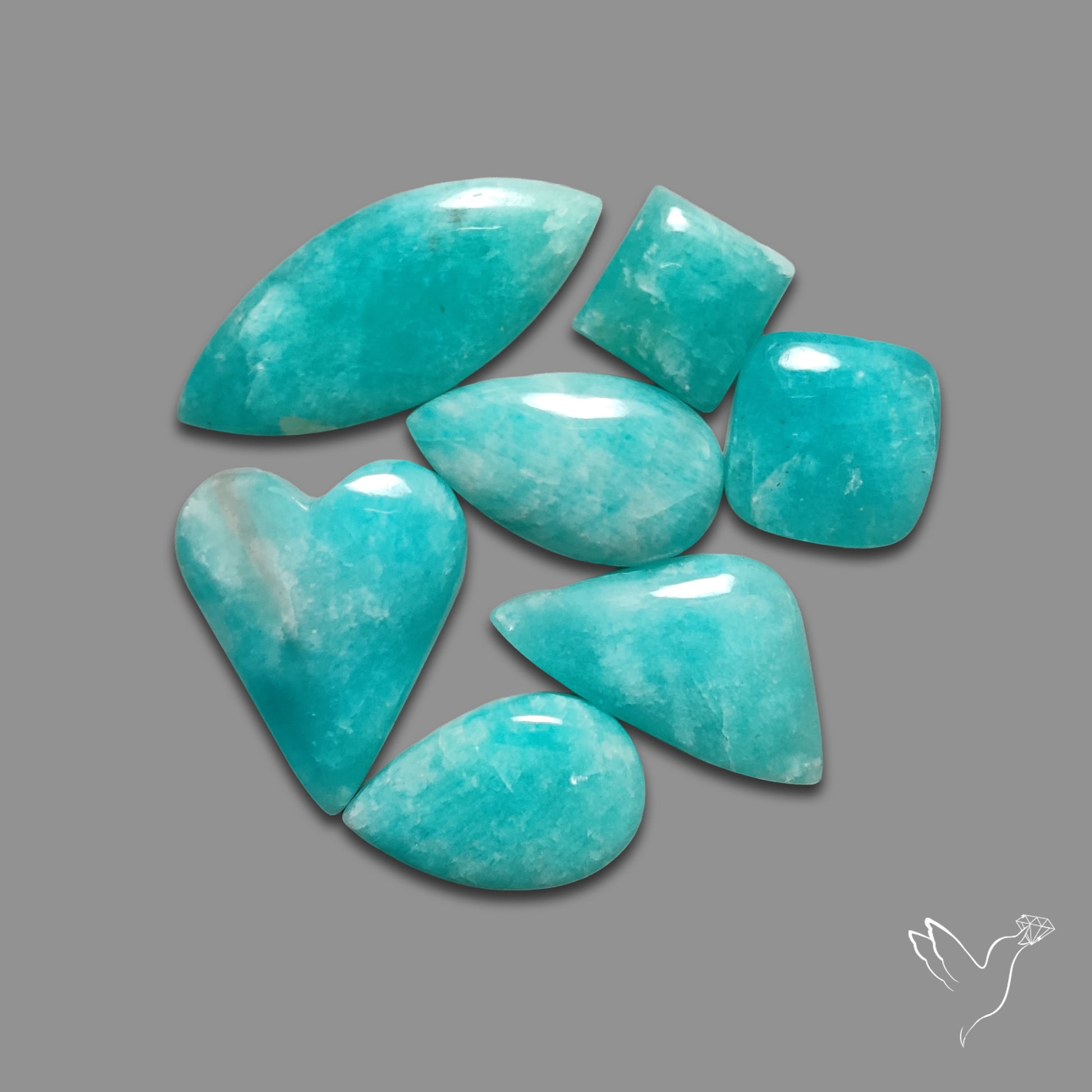 Buy Peruvian Amazonite Cabochons Lot N46754 Online at GemstonesForSale