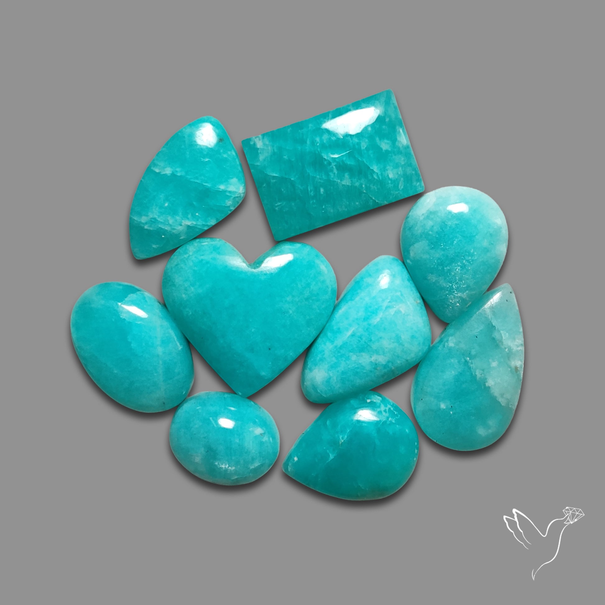 Buy Peruvian Amazonite Cabochons Lot N46755 Online at GemstonesForSale
