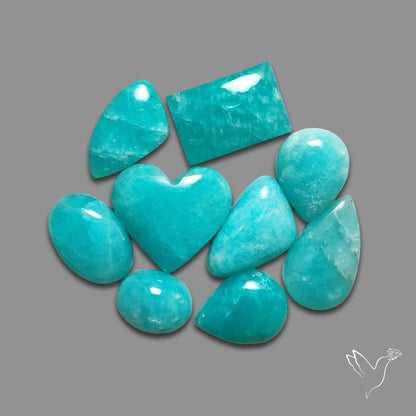 Buy Peruvian Amazonite Cabochons Lot N46755 Online at GemstonesForSale