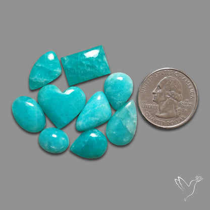 Peruvian Amazonite Cabochons Lot