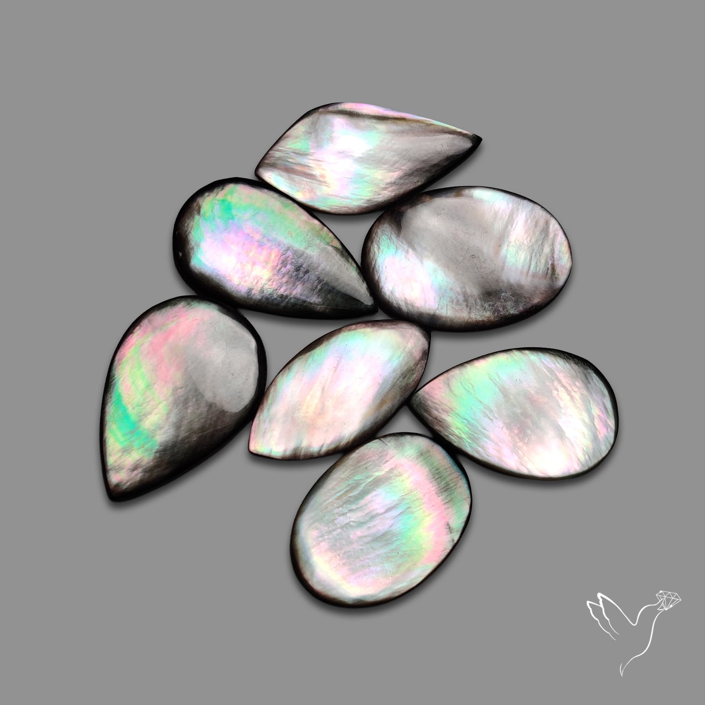 Buy Rainbow Tahitian Black Mother Of Pearl Cabochons Lot N46763 Online at GemstonesForSale