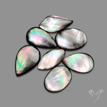 Buy Rainbow Tahitian Black Mother Of Pearl Cabochons Lot N46763 Online at GemstonesForSale