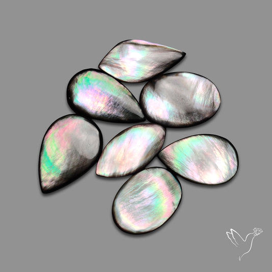 Buy Rainbow Tahitian Black Mother Of Pearl Cabochons Lot N46763 Online at GemstonesForSale